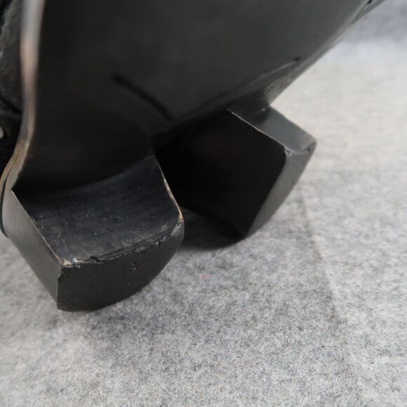 AllSaints Shoes Womens 40 Bootie Harness Leather Block Heel Fashion Slip On Boot - Picture 15 of 16